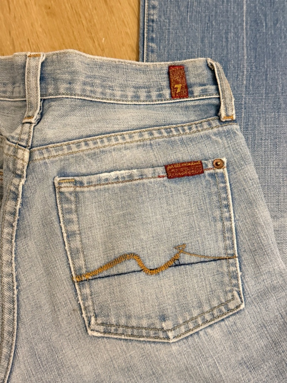 vintage 7 for all mankind light wash flare jeans - 25 - Picture 4 of 9
